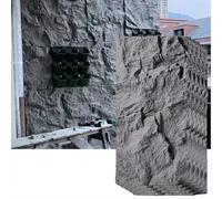 MRVAKDYDI Paneles Decorativos 3D para Paredes, 3D Stone Wall Art Panels PU Waterproof Fire Retardant Multicolor 0.6x1.2m Indoor Outdoor(Grey,5pcs)