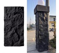 MRVAKDYDI Paneles Decorativos 3D para Paredes, 3D Stone Wall Art Panels PU Waterproof Fire Retardant Multicolor 0.6x1.2m Indoor Outdoor(Black,1pc)