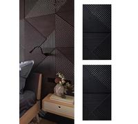 MRVAKDYDI Paneles Decorativos 3D para Paredes, 3D Textured Wall Panels Multicolor 2-4Pcs Easy Install Abstract Design For DIY Home Decor(Black,2pcs)