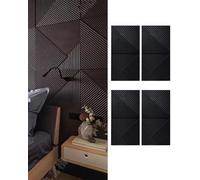 MRVAKDYDI Paneles Decorativos 3D para Paredes, 3D Textured Wall Panels Multicolor 2-4Pcs Easy Install Abstract Design For DIY Home Decor(Black,4pcs)