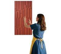 MRVAKDYDI Paneles Decorativos 3D para Paredes, 3D Wall Panels Multicolor Waterproof Cement Faux Wainscoting Textured 2/4pcs(Red,4pcs)
