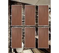 MRVAKDYDI Paneles Decorativos 3D para Paredes, 3D Wall Panels Slat Design Multicolor 6 Pcs Waterproof Decorative Cladding for Interior(Brown)
