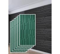 MRVAKDYDI Paneles Decorativos 3D para Paredes, Slat Design 3D Wall Panels for Interior Decor, Wood, Multicolor, 0.6x1.2m, 2/4/6pcs(Green,6pcs)