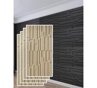 MRVAKDYDI Paneles Decorativos 3D para Paredes, Slat Design 3D Wall Panels for Interior Decor, Wood, Multicolor, 0.6x1.2m, 2/4/6pcs(Yellow,4pcs)