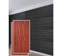 MRVAKDYDI Paneles Decorativos 3D para Paredes, Slat Design 3D Wall Panels for Interior Decor, Wood, Multicolor, 0.6x1.2m, 2/4/6pcs(Red,2pcs)