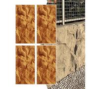 MRVAKDYDI Paneles Decorativos 3D para Paredes, Waterproof 3D Stone Brick Textured Wall Panels 4pcs 0.6x1.2m 6cm Multicolor(Yellow C)