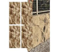 MRVAKDYDI Paneles Decorativos 3D para Paredes, Waterproof 3D Stone Brick Textured Wall Panels 4pcs 0.6x1.2m 6cm Multicolor(Yellow a)