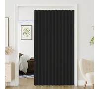 MRVAKDYDI Puerta Deslizante sin perforación, Cortina de Puerta magnética con diseño Plegable for tamaños múltiples Multicolores de partición de habitación(Black,W150xH240cm)