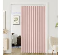 MRVAKDYDI Puerta Deslizante sin perforación, Cortina de Puerta magnética con diseño Plegable for tamaños múltiples Multicolores de partición de habitación(Pink,W160xH200cm)