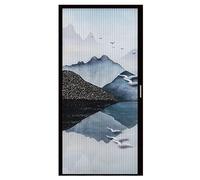 MRVAKDYDI Puerta Deslizante sin perforación, Puerta de acordeón sin tamaño de Encargo 22-80 x 80 Pulgadas del Divisor del Sitio del Modelo de la montaña del Taladro(25x80in (63.5x203cm))