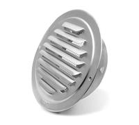 MRVAKDYDI Rejilla de ventilación de Acero Inoxidable, Cubierta de ventilación de sofito Redonda de Acero Inoxidable con Rejilla y Malla de Malla Plateada, Varios tamaños(80mm 3.1in)