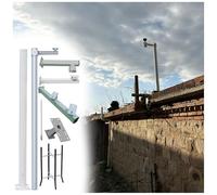 MRVAKDYDI Soporte para cámara de Seguridad, Galvanized Steel Security Camera Pole Lightning Rod For PTZ Dome CCTV White Multiple Sizes(H-3m/9.8ft(2 Sections))