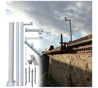 MRVAKDYDI Soporte para cámara de Seguridad, Galvanized Steel Security Camera Pole Lightning Rod For PTZ Dome CCTV White Multiple Sizes(H-5m/16.4ft(3 Sections))