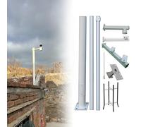 MRVAKDYDI Soporte para cámara de Seguridad, Galvanized Steel Surveillance Pole with Brackets and Ground Cage, White, 8.2-19.6ft(H 450cm/14.8ft(3 Sections))