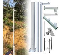 MRVAKDYDI Soporte para cámara de Seguridad, Heavy Duty Security Camera Pole with Mounting Arms, Adjustable for Dome PTZ CCTV, White, Multiple Sizes(H 550cm/18ft(3 Sections))
