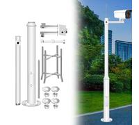MRVAKDYDI Soporte para cámara de Seguridad, Surveillance Pole Dome PTZ MultiSensor Camera White Multiple Sizes 4 Brackets Rebar Cage(300cm (2 Sections) H)