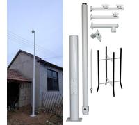 MRVAKDYDI Soporte para cámara de Seguridad, Universal Galvanized Steel Surveillance Camera Pole White 2.5-6m with Lightning Rod(Tall 8.2ft/2.5m)