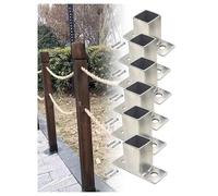 MRVAKDYDI Soportes para Postes de Valla, Anclajes de Base for Postes de Acero Inoxidable, Plateados, Varios tamaños, Paquete de 6(15x15mm/0.59x0.59in)