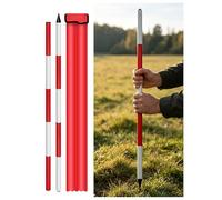 MRVAKDYDI Varilla de medición topográfica, Aluminum Marking Pole Red 2/3/5 Meters Scale for Surveying Construction Depth Land(2 Meters/6.6 ft)