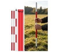 MRVAKDYDI Varilla de medición topográfica, Aluminum Marking Pole Red 2/3/5 Meters Scale for Surveying Construction Depth Land(3 Meters/9.9 ft)
