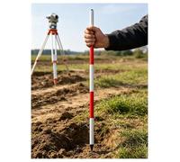 MRVAKDYDI Varilla de medición topográfica, Aluminum Survey Marking Pole, Thickened 28mm, Red, Multiple Sizes, Oxford Bag(200cm/6.6 ft)