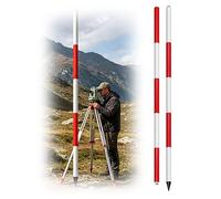 MRVAKDYDI Varilla de medición topográfica, Modular Aluminum Survey Pole Grade Rod Construction Well Depth Red Scale Multiple Sizes(16.4ft/500cm)