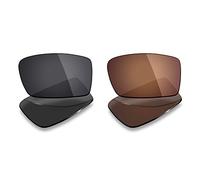 MRY 2 pares de lentes de repuesto para Oakley Gascan gafas de sol polarizadas, ricos Opción Colores, Stealth Black & Bronze Brown