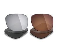 MRY 2 Pares polarizadas Gafas de Sol Lentes de Repuesto para Oakley Big Taco - Rich Opción Colores, Silver Titanium & Bronze Brown