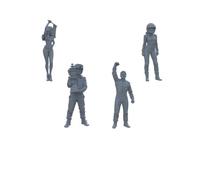 MRY-SFW 1/64 Race Car Driver & Flag Girls 4 piezas