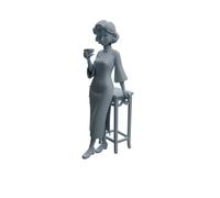 MRY-SFW 1/87 República de China Qipao Lady Tea Character Modern Model 3 pcs