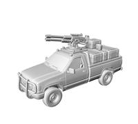 MRY-SFW Camioneta modificada postapocalíptica 1/350 con doble cañón para vehículos de juego de guerra