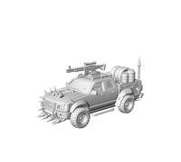 MRY-SFW Camioneta modificada postapocalíptica Wasteland 1/350 con armas de pinchos, vehículo de juego de guerra