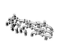 MRY-SFW Modelo de paisaje de campo de batalla sin pintar 1/35 Miniatura de edificio de fábrica Accesorio militar Accesorios de visualización Tubo y montaje de válvulas