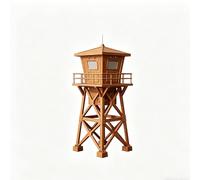 MRY-SFW Modelo de torre de guardia militar impreso en 3D 1/32, modelo blanco sin pintar, accesorio de terreno de juegos de guerra