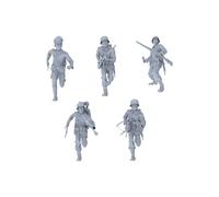MRY-SFW Modelo en miniatura de resina 1:35 del grupo de ejército alemán para 5 personas que se dirige al campo de batalla, soldados en miniatura de la Segunda Guerra Mundial, accesorios de modelo