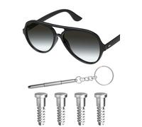 Mryok 2 pares de tornillos de repuesto para gafas de sol Ray-Ban RB4125 / RB3498, color plateado
