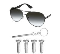 Mryok 2 pares de tornillos de repuesto para gafas de sol Ray-Ban RB8313 / RB8301 / RB3530 / RB4234 / RB4202 - Opciones, Phillips plano plateado, Talla única