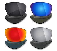 Mryok 4 pares de lentes polarizadas de repuesto para gafas de sol Smith Caravan MAG - Stealth Black/Fire Red/Ice Blue/Silver Titanium, multicolor, Talla única