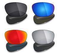 Mryok 4 pares de lentes polarizadas de repuesto para gafas de sol Wiley X Gravity, color negro sigiloso, rojo fuego, azul hielo, titanio plateado, multicolor, Talla única