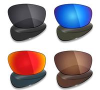 Mryok 4 pares de lentes polarizados de repuesto para gafas de sol Wiley X Gravity, color negro sigiloso, rojo fuego, azul hielo, marrón bronce, multicolor, Talla única