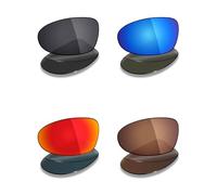 Mryok 4 pares de lentes polarizados de repuesto para gafas de sol Wiley X Romer 3, color negro sigiloso, rojo fuego, azul hielo, marrón bronce, multicolor, Talla única