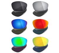 Mryok 6 pares de lentes de repuesto polarizadas para gafas de sol Oakley Montefrio, color negro sigiloso, rojo fuego, azul hielo, titanio plateado, verde esmeralda, oro de 24 quilates, multicolor,