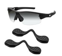 Mryok Almohadillas de nariz de repuesto para gafas de sol Oakley Sphaera Slash OO9499 de 36 mm - Opciones, Negro y negro, Low Bridge Fit