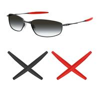 Mryok Calcetines de repuesto para gafas de sol Oakley Whisker/Square Whisker/Juliet/Wiretap/Big Square Wire/A Wire - Opciones, Rojo & negro, Talla única