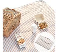 Ms all del jueves esla linda manta de picnic de gingham impermeable plegable en grandes 80x60in y una manta de playa compacta de 80x80in ms grande