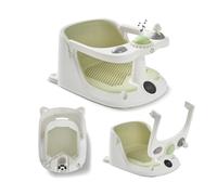 MS BabyWorld Asiento infantil de Ducha para Bebe Antideslizante para niños con TEMPERATURA de 6 a 24 meses, Silla para Bañera o Ducha con Barra para una facil colocacion del bebe (Verde)