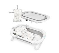 Ms Babyworld - Bañera Flexible Plegable Bebé hasta 24 meses, Cojín Asiento Reductor para Recien Nacido, con Patas Antideslizante e Ideal para Viaje - Compacta