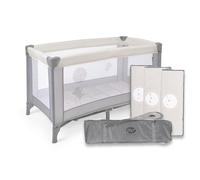 ms BabyWorld - Basic - Cuna de Viaje para niños | 120x60 cm | Desde 0+ Meses hasta 15 kg | Colchón y Bolsa Transporte Incluidos | Plegado y Montaje Fácil | Estructura Ligera y Estable (Beige)