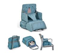 MS BabyWorld - Booster Bag | Elevador de Viaje Portátil 2 en 1 con Arnés de 5 Puntos | Mochila Convertible en Bandolera | Bolsillos exteriores | Espacio para Utensilios interior (Oso)