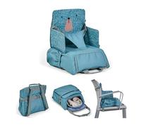 MS BabyWorld - Booster Bag Stars | Elevador de Viaje Portátil 2 en 1 con Arnés de 5 Puntos | Mochila Convertible en Bandolera | Bolsillo Térmico, Dispensador de Pañuelos y Espacio para Utensilios